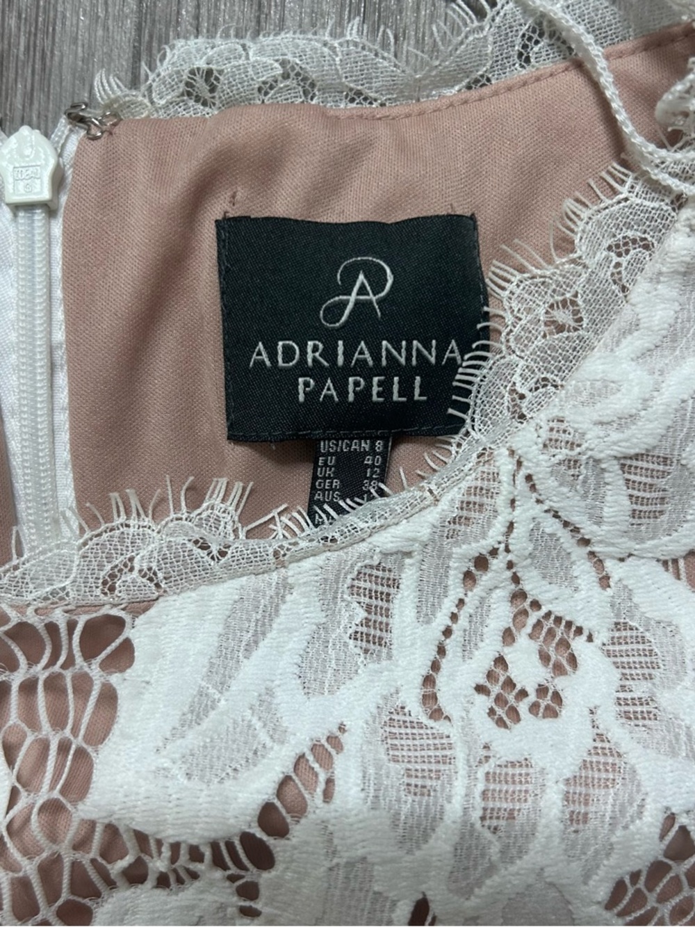 Adrianna Papell White Floral Lace Mini Dress - Picture 3 of 3